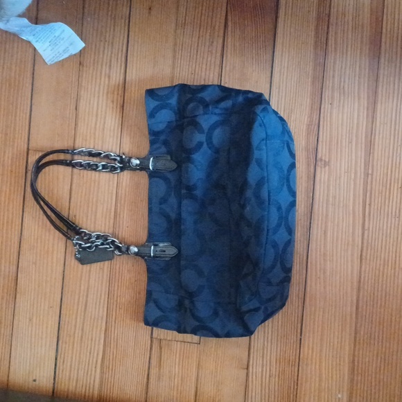 Coach Blue CC Fabric Tote - Picture 2 of 10
